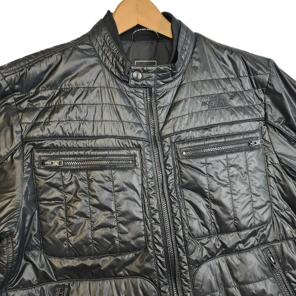 The North Face Mack Moto Quilted Zip-Up Jacket Black Size XL